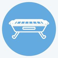 icono de barbacoa. adecuado para el símbolo del hogar. estilo de ojos azules. diseño simple editable. vector de plantilla de diseño. ilustración de símbolo simple