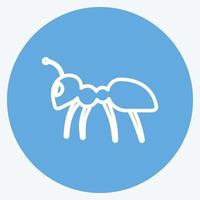 icono hormiga 2. adecuado para símbolo animal. estilo de ojos azules. diseño simple editable. vector de plantilla de diseño. ilustración de símbolo simple