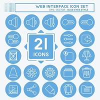 Web Interface Icon Set. suitable for web interface symbol. blue eyes style. simple design editable. design template vector. simple symbol illustration vector