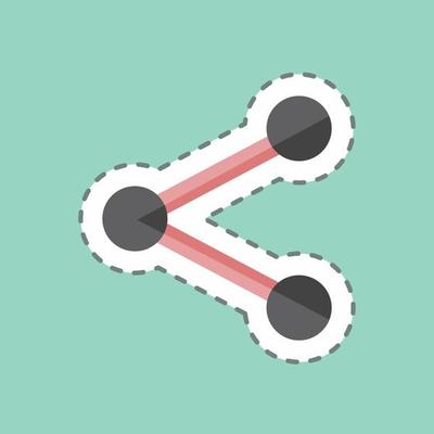 Sticker line cut Sharing. suitable for web interface symbol. simple design editable. design template vector. simple symbol illustration