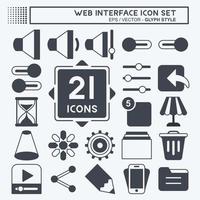 Web Interface Icon Set. suitable for web interface symbol. glyph style. simple design editable. design template vector. simple symbol illustration