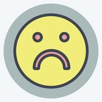 Icon Emoticon Sad. suitable for Emoticon symbol. color mate style. simple design editable. design template vector. simple symbol illustration vector