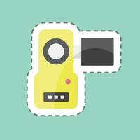 Sticker line cut Video Camera. suitable for Education symbol. simple design editable. design template vector. simple symbol illustration vector