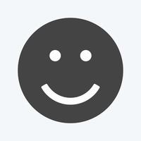Icon Emoticon Smile. suitable for Emoticon symbol. glyph style. simple design editable. design template vector. simple symbol illustration vector