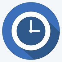 reloj icono. adecuado para el símbolo del partido. estilo de sombra larga. diseño simple editable. vector de plantilla de diseño. ilustración de símbolo simple