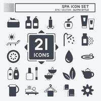 conjunto de iconos de spa. adecuado para el símbolo de spa. estilo de glifo. diseño simple editable. vector de plantilla de diseño. ilustración de símbolo simple