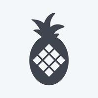 icono de piña. adecuado para el símbolo de frutas y verduras. estilo de glifo. diseño simple editable. vector de plantilla de diseño. ilustración de símbolo simple