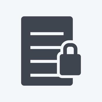 Icon Secure Document. suitable for User Interface symbol. glyph style. simple design editable. design template vector. simple symbol illustration vector