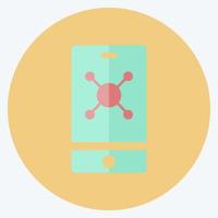 Icon Mobile Marketing. suitable for Education symbol. flat style. simple design editable. design template vector. simple symbol illustration vector