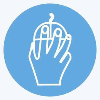 icono con el ratón. adecuado para el símbolo de acciones manuales. estilo de ojos azules. diseño simple editable. vector de plantilla de diseño. ilustración de símbolo simple