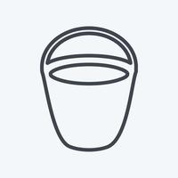 Icon Water Bucket. suitable for garden symbol. line style. simple design editable. design template vector. simple symbol illustration vector