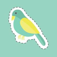 pájaro de corte de línea de pegatina. adecuado para el símbolo animal. diseño simple editable. vector de plantilla de diseño. ilustración de símbolo simple
