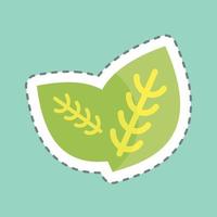 Sticker line cut Spearmint. suitable for Fruits and Vegetables symbol. simple design editable. design template vector. simple symbol illustration vector
