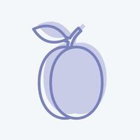 Icon Plum. suitable for Fruits and Vegetables symbol. two tone style. simple design editable. design template vector