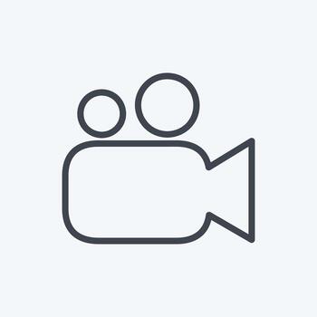 Icon Video Camera. suitable for Mobile Apps symbol. line style. simple design editable. design template vector. simple symbol illustration vector