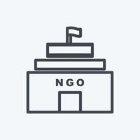 icono de edificio de ONG. adecuado para el símbolo de la comunidad. estilo de línea diseño simple editable. vector de plantilla de diseño. ilustración de símbolo simple