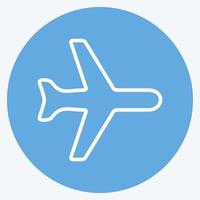 Icon Aeroplane Mode. suitable for Mobile Apps symbol. blue eyes style. simple design editable. design template vector. simple symbol illustration vector