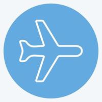 icono de modo avión. adecuado para el símbolo de aplicaciones móviles. estilo de ojos azules. diseño simple editable. vector de plantilla de diseño. ilustración de símbolo simple