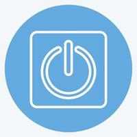 Icon Power Button. suitable for Programming symbol. blue eyes style. simple design editable. design template vector. simple symbol illustration vector