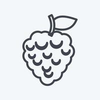 Icon Raspberry. suitable for Fruits and Vegetables symbol. line style. simple design editable. design template vector. simple symbol illustration vector