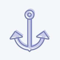 Icon Anchor 2. suitable for Sea symbol. two tone style. simple design editable. design template vector. simple symbol illustration vector