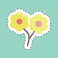 Sticker line cut Small flowers. suitable for garden symbol. simple design editable. design template vector. simple symbol illustration vector