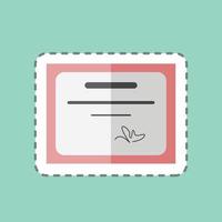 Sticker line cut Diploma. suitable for Web Interface symbol. simple design editable. design template vector. simple symbol illustration vector