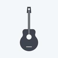 icono de guitarra. adecuado para símbolo de juguete. estilo de glifo. diseño simple editable. vector de plantilla de diseño. ilustración de símbolo simple