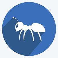 Icon Ant 2. suitable for Animal symbol. long shadow style. simple design editable. design template vector. simple symbol illustration vector