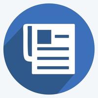 Icon News paper. suitable for Education symbol. long shadow style. simple design editable. design template vector. simple symbol illustration vector