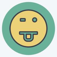 Icon Emoticon Drooling. suitable for Emoticon symbol. color mate style. simple design editable. design template vector. simple symbol illustration vector