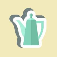 Sticker Porcelain Teapot. suitable for Drink symbol. simple design editable. design template vector. simple symbol illustration vector