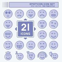 Emoticon Icon Set. suitable for Education symbol. two tone style. simple design editable. design template vector. simple symbol illustration vector