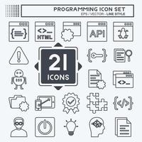 Programming Icon Set. suitable for Programming symbol. line style. simple design editable. design template vector. simple symbol illustration vector