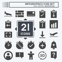Infographics Icon Set. suitable for Education symbol. glyph style. simple design editable. design template vector. simple symbol illustration