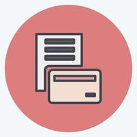 Icon Pay via Card. suitable for Education symbol. color mate style. simple design editable. design template vector. simple symbol illustration vector
