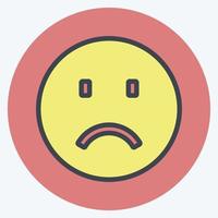 Icon Emoticon Sadness. suitable for Emoticon symbol. color mate style. simple design editable. design template vector. simple symbol illustration vector