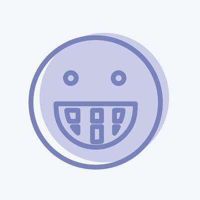 Icon Emoticon Big Grin. suitable for Emoticon symbol. two tone style. simple design editable. design template vector. simple symbol illustration