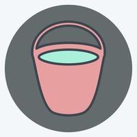 Icon Water Bucket. suitable for garden symbol. color mate style. simple design editable. design template vector. simple symbol illustration vector