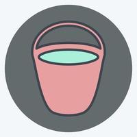 cubo de agua de icono. adecuado para el símbolo del jardín. estilo compañero de color. diseño simple editable. vector de plantilla de diseño. ilustración de símbolo simple