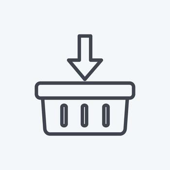 icono añadir a la cesta. adecuado para símbolo web digital. estilo de línea diseño simple editable. vector de plantilla de diseño. ilustración de símbolo simple