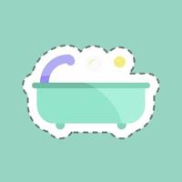 Sticker line cut Bath. suitable for Home symbol. simple design editable. design template vector. simple symbol illustration vector