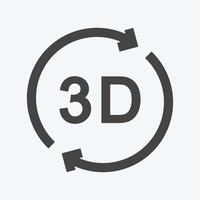 Icon 3D Rotation. suitable for Infographics symbol. glyph style. simple design editable. design template vector. simple symbol illustration vector