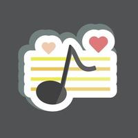 Sticker Wedding Music. suitable for Wedding symbol. simple design editable. design template vector. simple symbol illustration vector