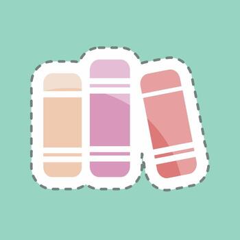 Sticker line cut Books. suitable for Mobile Apps symbol. simple design editable. design template vector. simple symbol illustration vector
