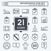 Infographics Icon Set. suitable for Education symbol. line style. simple design editable. design template vector. simple symbol illustration vector