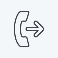 Icon Outgoing Call. suitable for Education symbol. line style. simple design editable. design template vector. simple symbol illustration vector