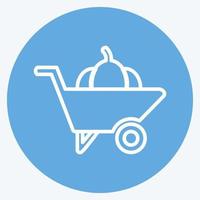 Icon Wheelbarrow. suitable for Garden symbol. blue eyes style. simple design editable. design template vector. simple symbol illustration vector