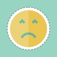 Sticker line cut Emoticon Angry Face. suitable for Emoticon symbol. simple design editable. design template vector. simple symbol illustration vector