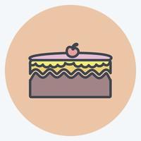 Icon Cake. suitable for party symbol. color mate style. simple design editable. design template vector. simple symbol illustration vector